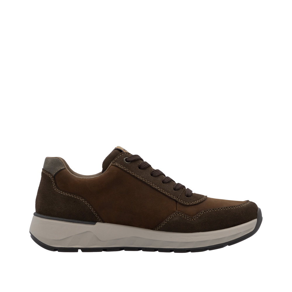 Chaussure homme Cuir Lacet + fermeture éclair Semelle épaisse Grande largeur RIEKER 11500 coloris marron – Image 2