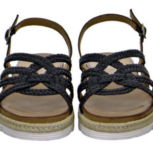 Sandale femme talon compensée brides cuir tressées semelle intérieur préformée coloris noir ARA JAMAÏKA