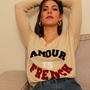 Pull Beige Amour is French En Laine Et Cachemire