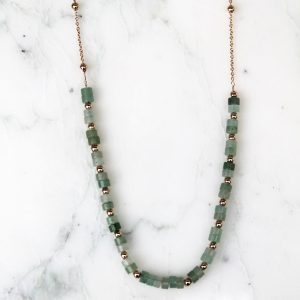Collier Oria en plaqué or et Quartzite