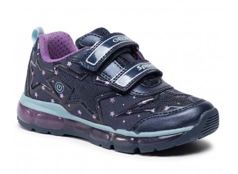 GEOX Androïd baskets fille à velcros Coloris bleu / violet ou gris / rose