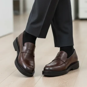 CHAUSSURES DE VILLE HOMMES 100% Cuir en Marron