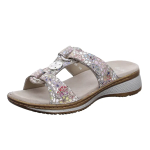 Mules femme deux velcros Cuir doublé cuir Talon compensé Chaussant adaptable ARA 4 coloris Vernis noir Beige Doré Multicolore