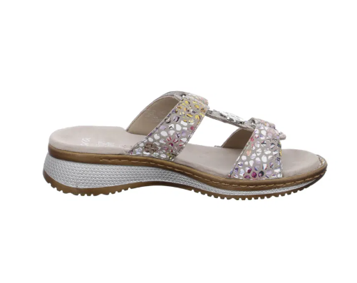 Mules femme deux velcros Cuir doublé cuir Talon compensé Chaussant adaptable ARA 4 coloris Vernis noir Beige Doré Multicolore – Image 3