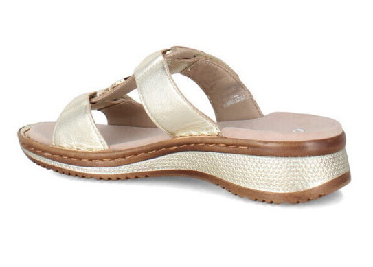 Mules femme deux velcros Cuir doublé cuir Talon compensé Chaussant adaptable ARA 4 coloris Vernis noir Beige Doré Multicolore – Image 8