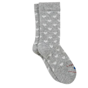 Chaussettes femmes Laine & Cachemire Chaussettes chaudes dame Motifs cœurs LABONAL coloris gris