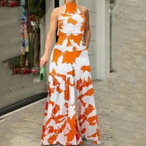 Combinaison décontractée à imprimé sans manche