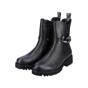 Boots mode femme Semelle crantée Décor chaîne amovible Bottine dame Talon plat REMONTE D8695-01