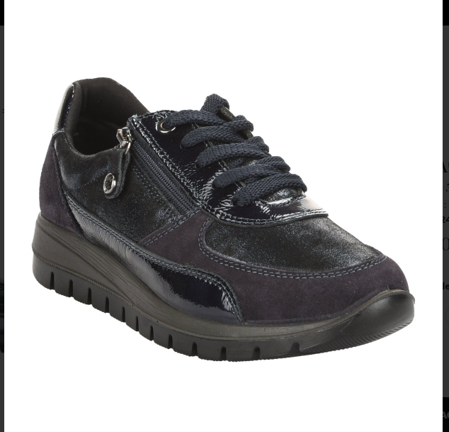 Tennis Mode femme Semelle tendance lacet + zip IMAC Coloris bleu multi