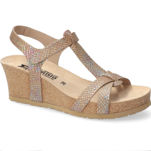 sandale à velcro femme tout cuir semelle compensée multicolore MEPHISTO LIVIANE