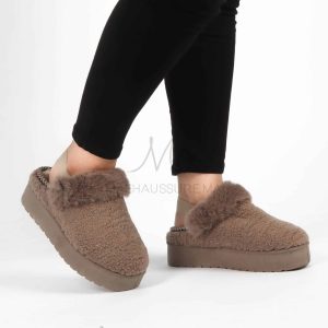 Pantoufles femmes en Kaki