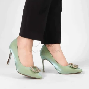 Alia – Escarpin à talon en Vert