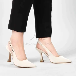 Amel – Escarpin à talon en Beige