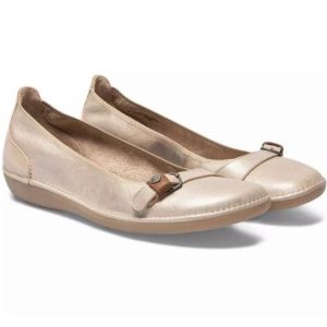 Ballerine femme cuir Semelle épaisse Talon compensée TBS Maline coloris champagne ou noir