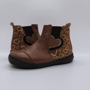 Bottines fillette Forme Chelsea élastiqué côté extérieur Fermeture zip BOPY Sona  couleur caramel