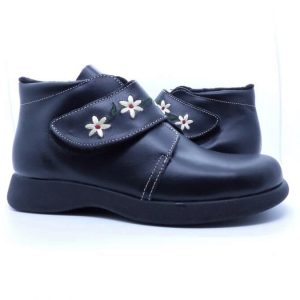 Boots fille Bottillon enfant  Velcro cuir  VIRONA coloris noir pointure 31