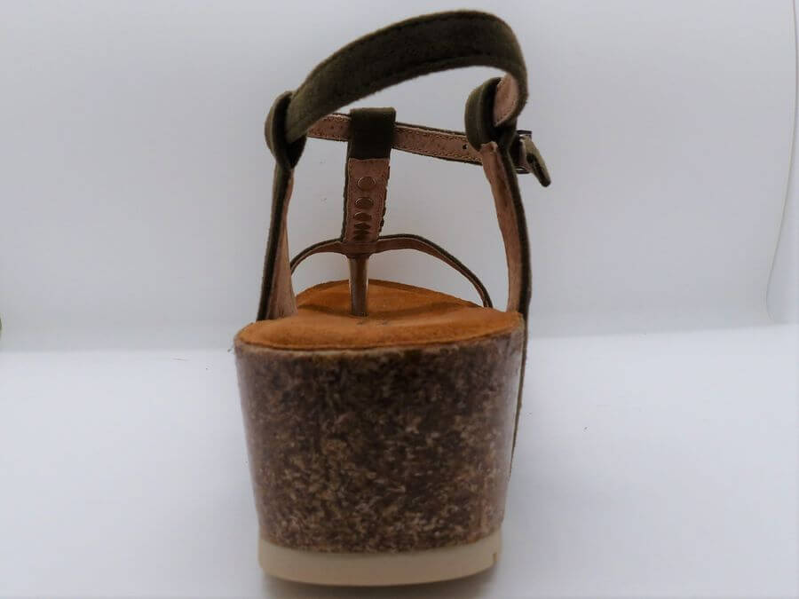 Sandales femme Semelle compensée Forme tong Entre-doigt LPB/LES PETITES BOMBES Delphine coloris kaki – Image 6