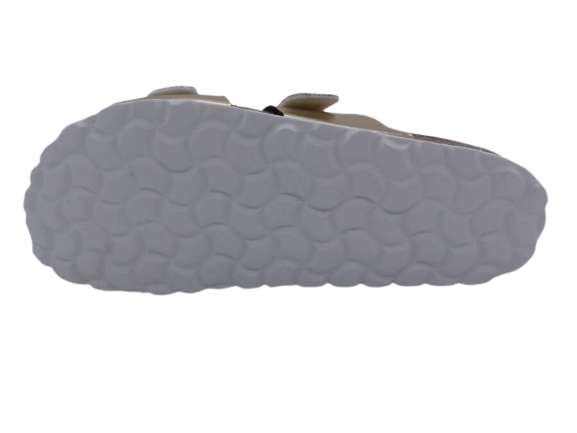 Mule plate brides réglables semelle liège ergonomique BIO TIME coloris multicolore, blanc multi, doré – Image 8