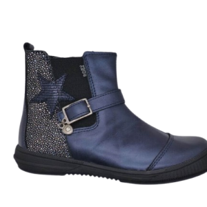 Bottine fillette élastiquée côté externe Cuir doublure chaude BOPY soko coloris marine