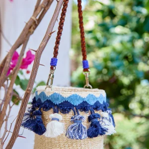 Bandoulière Cuir Tressé Brun - Porté Main