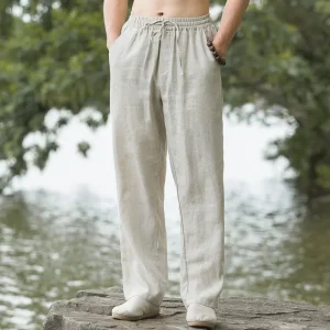 "Perle de Sable" Pantalon en lin léger pour homme