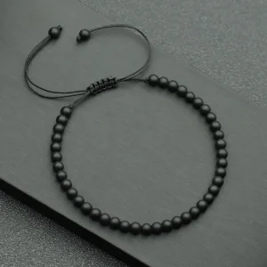 Bracelet Macramé en Perles Naturelles Ajustable