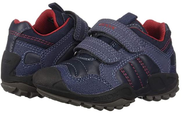 GEOX Savage baskets garçon bout et talon protégés Coloris bleu / rouge