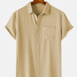 "Takumi" Chemise homme en coton | Manches courtes, coupe droite et élégance minimaliste