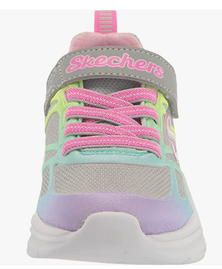 Tennis fillette toile ultra-légère multicolore lacets élastiqués + velcro SKECHERS – Image 4