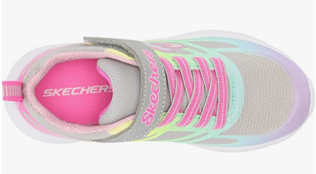 Tennis fillette toile ultra-légère multicolore lacets élastiqués + velcro SKECHERS – Image 3