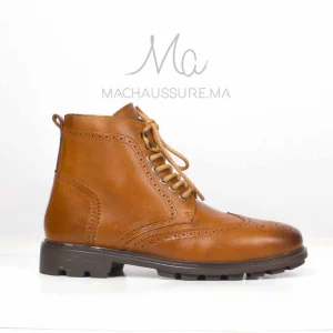Bugaties premium boots hommes – Cuir Tabac
