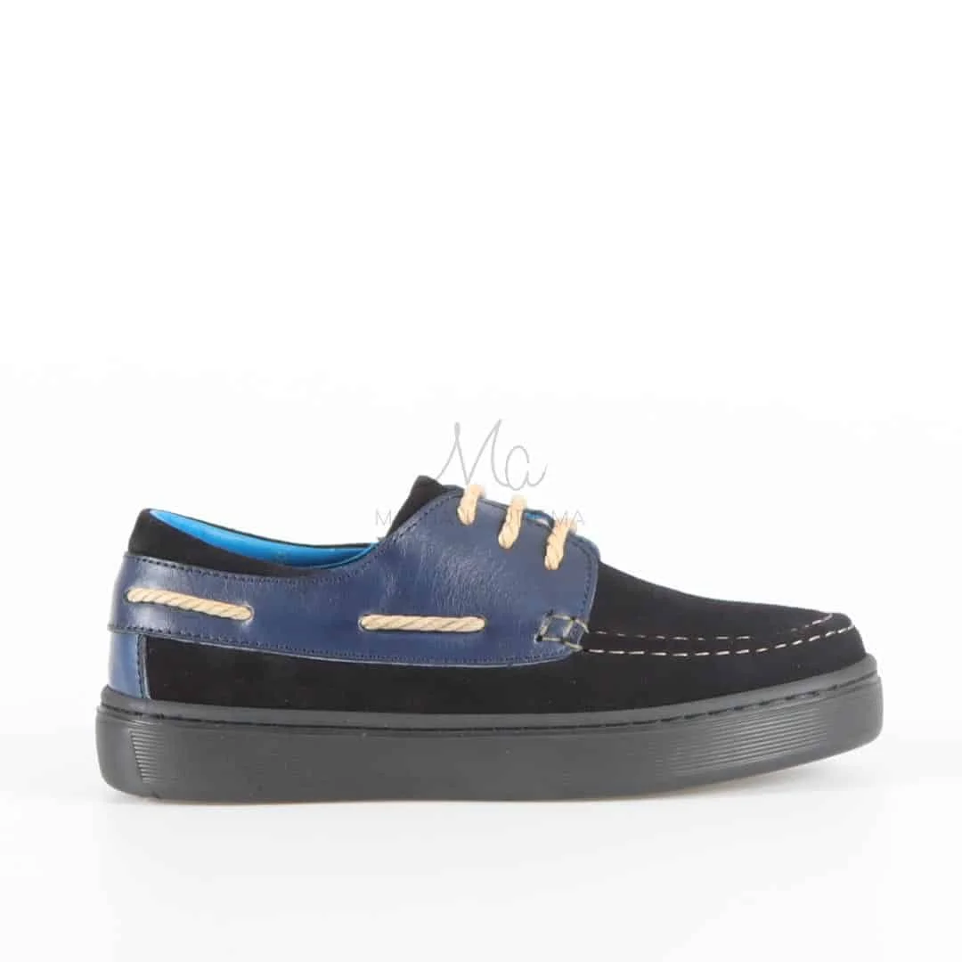 JERSEY – Mocassins en Daim Enfant en Bleu – Image 2