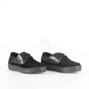 JERSEY – Mocassins en Daim Enfant en Noir