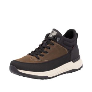 Boots homme mode Imperméable et léger Lacets Doublure textile RIEKER EVOLUTION U0173 coloris kaki/noir ou marron/noir