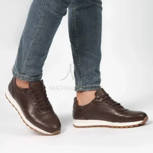 CityStroll – Baskets Hommes 100% Cuir – Marron