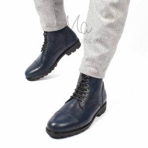 CORMAC – Bottines à lacets -Bleu