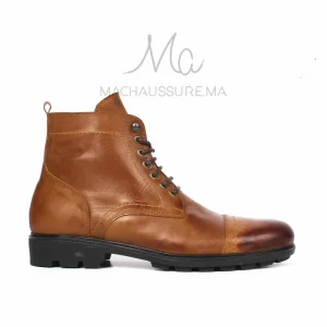 CORMAC – Bottines à lacets -Tabac