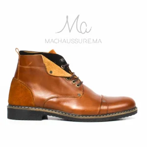 TREKKER- Bottines à lacets -Tabac