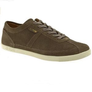 Tennis femme cuir aéré Lacets semelle plate Sneakers dame Semelle intérieure amovible PALLADIUM Borova coloris marron