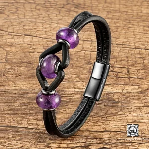 Bracelet en Cuir et Pierre Naturelle | Harmonie, Protection et Élégance