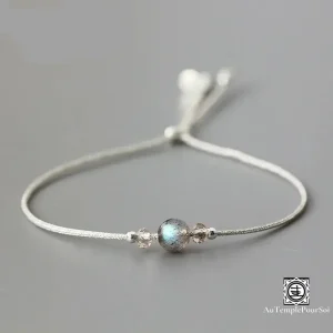 Bracelet Fin en Pierre Naturelle et Argent 925 | Élégance Minimaliste et Énergie Spirituelle