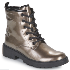 Bottine plate fillette style rangers confortable et respirante vernis doré GEOX