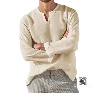 Chemise en Lin pour Homme à Manches Longues