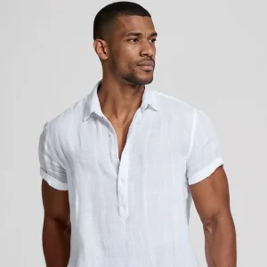 "Respire" Chemise en lin à manches courtes