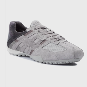 Tennis homme à lacets Semelle respirante Cuir et textile GEOX Snake gris pointure 46