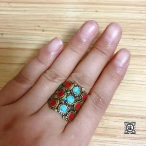 "Jardin de Jokhang" - Bague Mosaïque Tibétaine