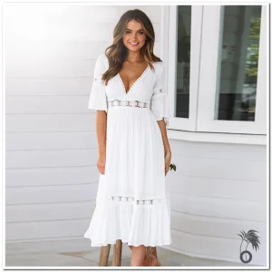 Longue Robe de Plage en dentelle Mathilde