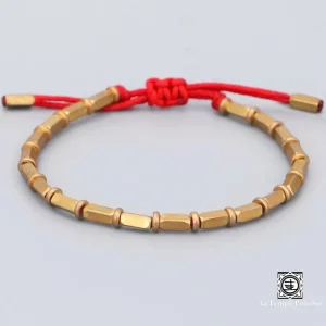 "Lumière de Cuivre" Bracelet porte-bonheur en perle de cuivre et Fil de Jade