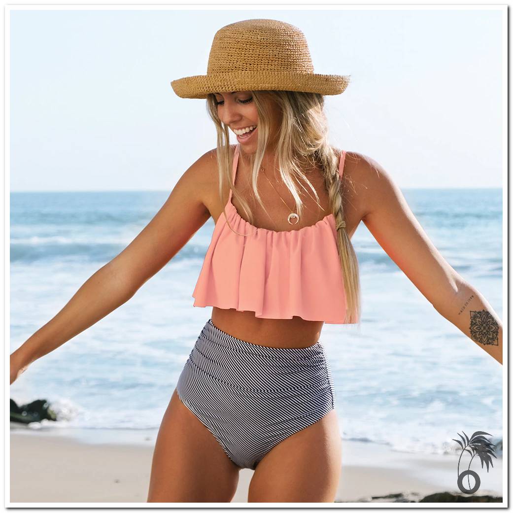 Bikini taille haute à volant – Image 2
