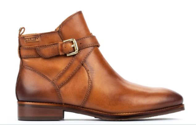 Boots femme cuir talon plat fermeture zip marron PIKOLINOS ROYAL W4D – Image 2